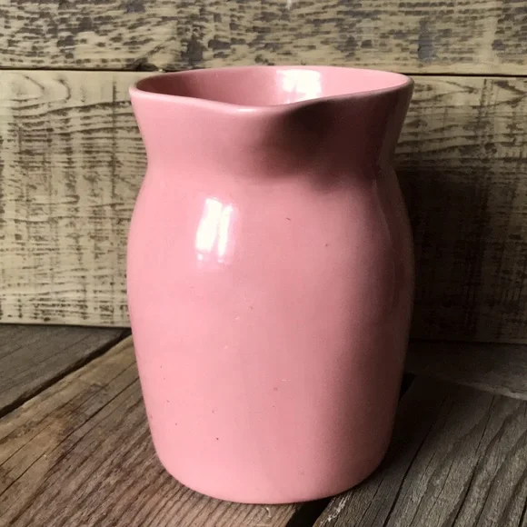 VTG Coral Peach Pink Ceramic Pottery Pitcher, 1Qt - Picture 4 of 8